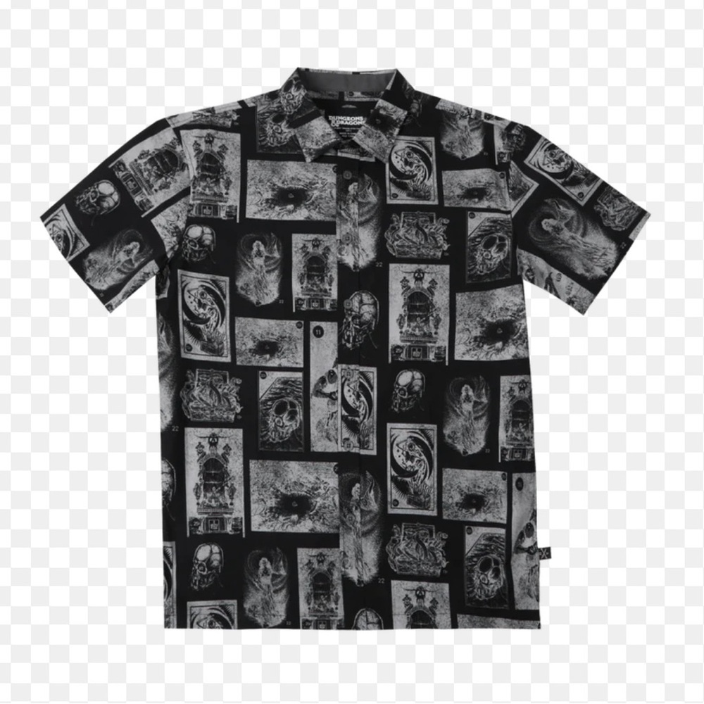 Men's Black Graphic Casual Button Down Shirt